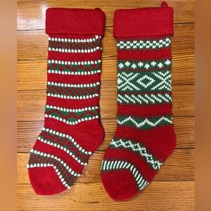 Set of 2 Heavy knitted Christmas stockings